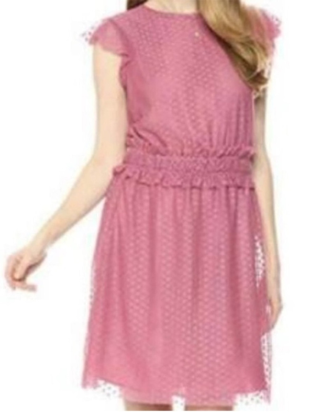 Ella Moon Cap Sleeve Ruffle Shoulder Smock Waist Dress. XL. NWT.
